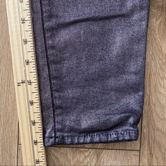 7 For All Mankind Womens Purple Metallic Coated Mid Rise Skinny Jeans Size 28 - Picture 6 of 8